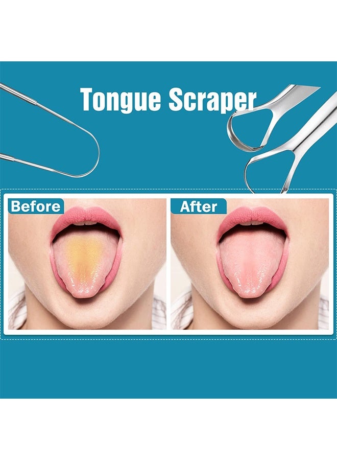 2 PCS Metal Tongue Scraper, Tongue Scrapers for Adults, Stainless Steel Tounge Scrappers, Tounge Scraper, Portable Tongue Scrappers - Image 3